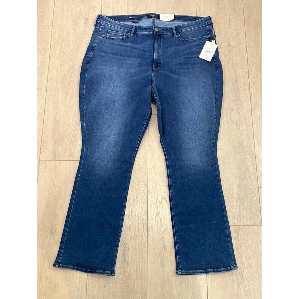 NEW NYDJ Womens Plus 24W Slim‎ Bootcut Jeans Lift Tuck Presidio Wash Denim
